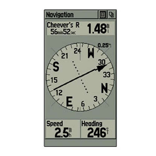 eTrex Vista Compass Display