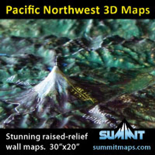 Pacific NW Raised-Relief Map