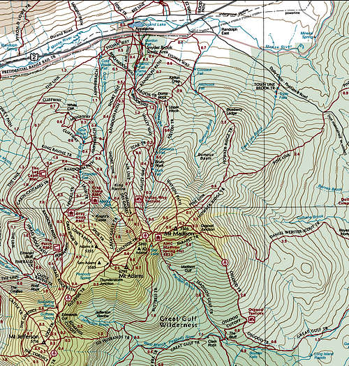 AMC White Mt. Guide Map Detail