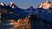 Obergabelhorn - Matterhorn - Dent Blanche at sunrise
