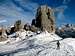 Snowshoe ascent of Nuvolau. Cinque Torri