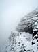 Trail behind Flinsch Peak gets sketchy in winter weather (Glacier N.P.)