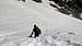 Getting positioned to slid over the bergschrund below Gannett Peak - July 2020