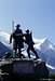 De Saussure and Balmat statue in Chamonix Mont Blanc