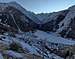 View at sunset from Gimillan of Gran Paradiso and other summits dominating Cogne