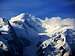Mont Blanc main summit seen from Aiguille de la Gliere