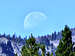 Moon over the slopes of Mt. Tallac