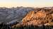 Alpine glow Yosemite peaks from Mt. Clark cropped