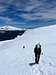 Climbing Quetrupillán with Villarrica in the background