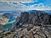 Bomber Mountain and Glacier Lake from the summit of Cloud Peak