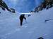 Ascending the snow gully at...