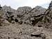Long scree slopes in the huge...