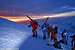 Climbing Elbrus, carring ski...