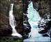 Comparison between summer and winter <br>look of Lillaz waterfall