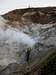 on the slopes of Kusatsu-Shirane volcano, steam coming from the ground