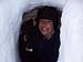 Tyler J. emerging from snowcave during Boy Scout Klondike in February, 2006