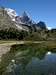 Peuterey ridge reflected in Combal lake