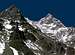 Close view of the ridge <br> culminating in  Aiguille des Glaciers <i>3817m</i>