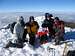 Team at the summit of Cotopaxi