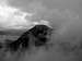 Buachaille Etive Mor as the cloud moves in. B&W