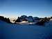 dawn on the Glacier du Geant