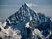 A mighty Weisshorn, 4506m seen from the ridge of Castor, 4229m..