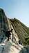 Karate Kid George getting ready to climb Devils Tower