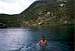Swim in the lac de Pombie, Pyrenees