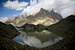 Reflections of Trango and Piayu Peaks in Glacial Lake