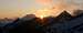 Sunset from camp on Chopping Block Ridge, Southern Pickets, North Cascades, WA