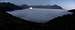 Nocturn panorama over a sea of clouds from Col d'Azet