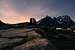 A colorful moonlit night over Summit Chief from Tank Lakes