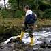 Me in my yellow Hunter wellingtons at Tweedsmuir Rapids