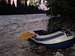 Dinghy to cross the swift McGregor River