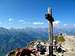 Summit of Pierre Avoi (above Verbier) with summit cross and view to the Grand Muvéran (3051 metres)