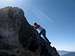 Iron Mike climbing up Cornell's summit