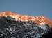 Watzmann main and south summits (both 2713 meters high) in alpine glow