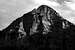 A black and white of Elk Point on Mt. Timpanogos