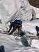 Ladder crossing the Trift Glacier of Weissmies