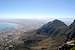 Table Mountain, view of Cape Town from the top 