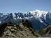 Aiguilles de Chamonix and Mont Blanc from Aiguille de l'Index