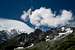 Mont Blanc in clouds - Aig. de la Brenva