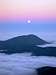 Moonset over the Pacific. Vulcan Peak, Kalmiopsis Wilderness Oregon