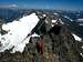 Scrambling down from the summit