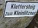 The sign marking the trail to the Kleinlitzner via ferrata