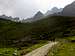 Hiking down the dirt road in the Kromer valley