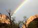 Bright Rainbow seen from Phantom Ranch at the bottom of the Grand Canyon