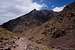 Climbing Toubkal; The trail with Agouti (3673m) behind