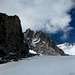 A rocky spur coming down to the Grenzgletscher from Monte Rosa