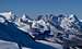 The 'Twins' and Breithorn from Allalinhorn 4027m